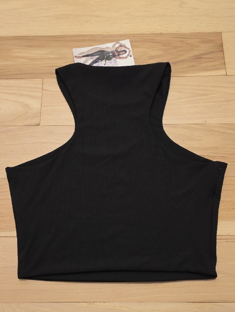 naked wardrobe Black Ribbed High-Neck Crop Top - Picture 2 of 4